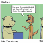 Hackles beschwert sich über den Dresscode