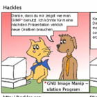 Katarina zeigt Hackles wie man den GIMP benutzt