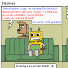 Vic zeigt seinen Roboterstolz