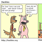 The day after Two Towers: Hackles and Preston are spooked.