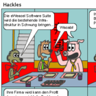 Der eWasel Verkäufer führt das Verkaufsgespräch bei etwas Sushi