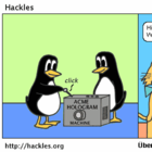 Die Pinguine testen ihr neues Spielzeug