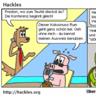 Hackles bekommt eine freundlich Begrüßung bei der DeveloPalooza