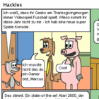 Thanksgiving 2003: Marcus veranstaltet die Fussball Party
