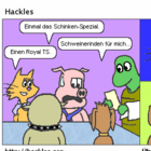 Pass auf, was du im Beisein eines Schweins bestellst