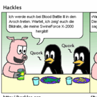 Die Pinguine stürzen los um ... etwas zu tun