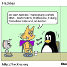 Was essen Pinguine an Thanksgiving